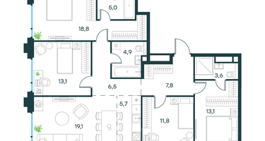 5-к. квартира, 109&nbsp;м²