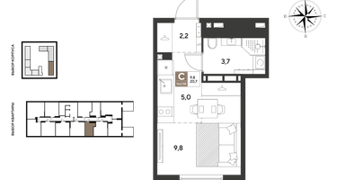 Студия, 20 м²