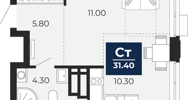 Студия, 31&nbsp;м²