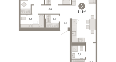 3-к. квартира, 81&nbsp;м²