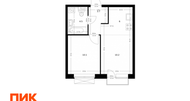 1-к. квартира, 34&nbsp;м²
