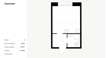 Студия, 22&nbsp;м²
