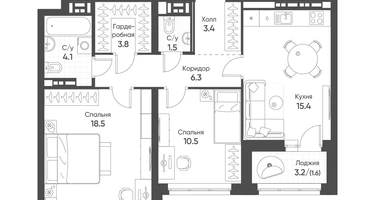 2-к. квартира, 65&nbsp;м²