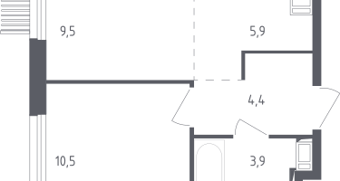 Студия, 33&nbsp;м²