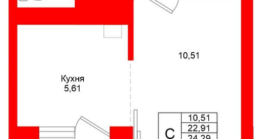 Студия, 24&nbsp;м²