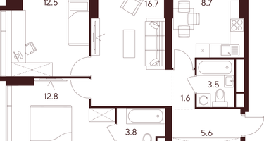 3-к. квартира, 65&nbsp;м²