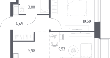 Студия, 34&nbsp;м²