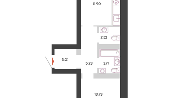 1-к. квартира, 41&nbsp;м²