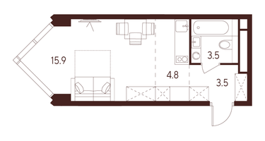 Студия, 27&nbsp;м²