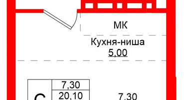 Студия, 22&nbsp;м²