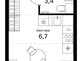 Студия, 23 м²