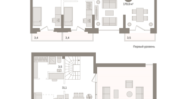 3-к. квартира, 179 м²