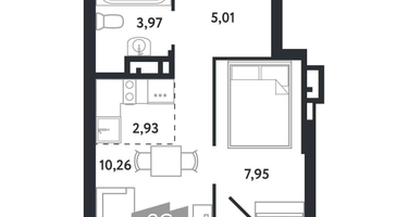 2-к. квартира, 30&nbsp;м²
