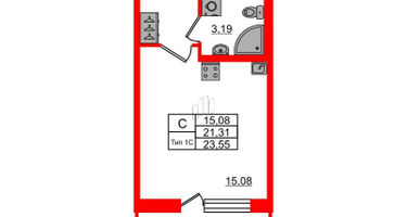 Студия, 21&nbsp;м²