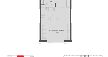 Студия, 37 м²