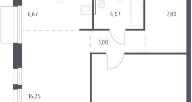 Студия, 53&nbsp;м²