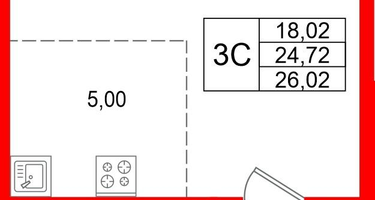 Студия, 24&nbsp;м²