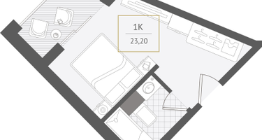 1-к. квартира, 23&nbsp;м²