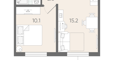 1-к. квартира, 31 м²