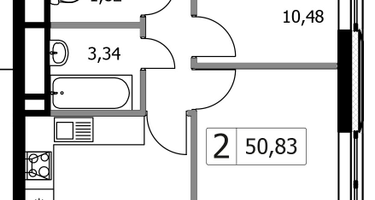 2-к. квартира, 50 м²