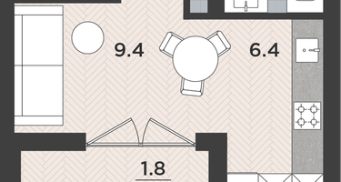 Студия, 27 м²
