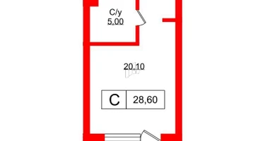 Студия, 29&nbsp;м²
