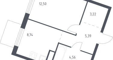 1-к. квартира, 34&nbsp;м²