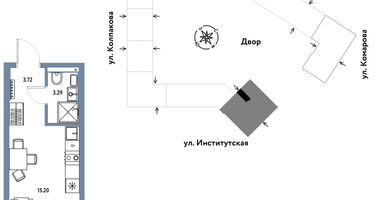 Студия, 22 м²