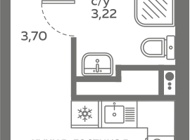 Студия, 22&nbsp;м²