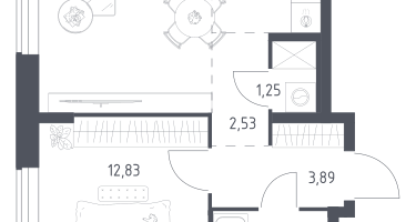 Студия, 43&nbsp;м²