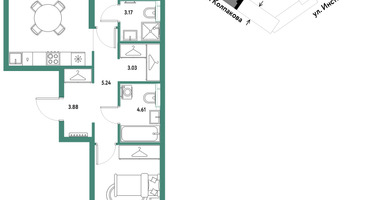 2-к. квартира, 72&nbsp;м²