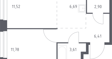 Студия, 42&nbsp;м²