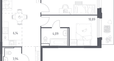 Студия, 64&nbsp;м²