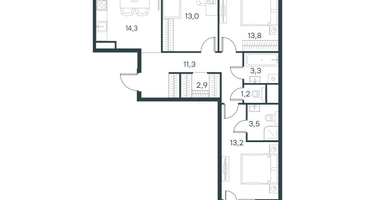 3-к. квартира, 78&nbsp;м²