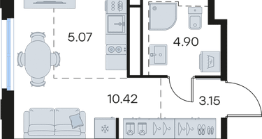 Студия, 23 м²