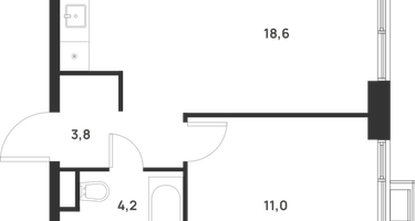 1-к. квартира, 37 м²