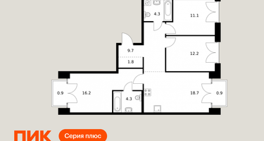 3-к. квартира, 80 м²