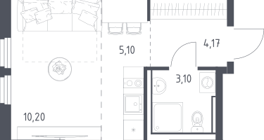 Студия, 22&nbsp;м²