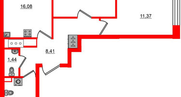 2-к. квартира, 59&nbsp;м²