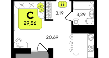 Студия, 29&nbsp;м²