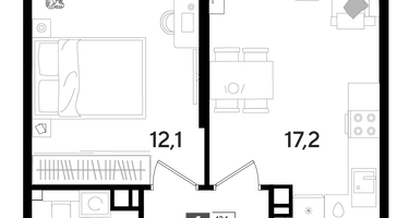 1-к. квартира, 45 м²