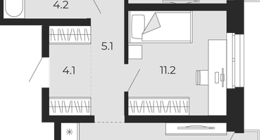2-к. квартира, 56&nbsp;м²