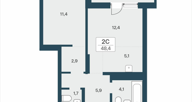 2-к. квартира, 48 м²