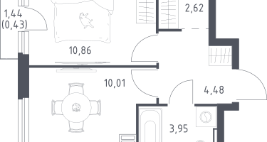 1-к. квартира, 32&nbsp;м²