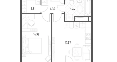 1-к. квартира, 46&nbsp;м²