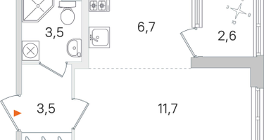 Студия , 26&nbsp;м²