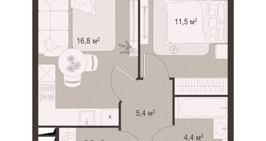 1-к. квартира, 41 м²