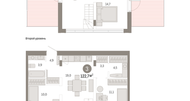 3-к. квартира, 125&nbsp;м²