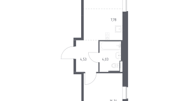 Студия, 43&nbsp;м²