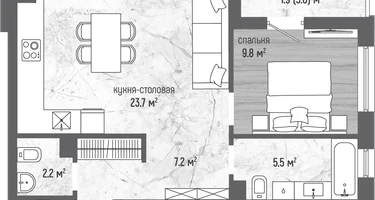 1-к. квартира, 53&nbsp;м²